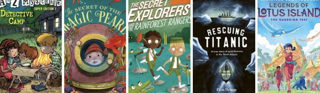 A to Z Mysteries, The Secret of the Magic Pearl, The Secret Explorers, Rescuing Titanic, Legends of Lotus Island