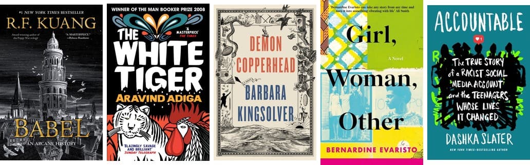 Babel, The White Tiger, Demon Copperhead, Girl Woman Other, Accountable