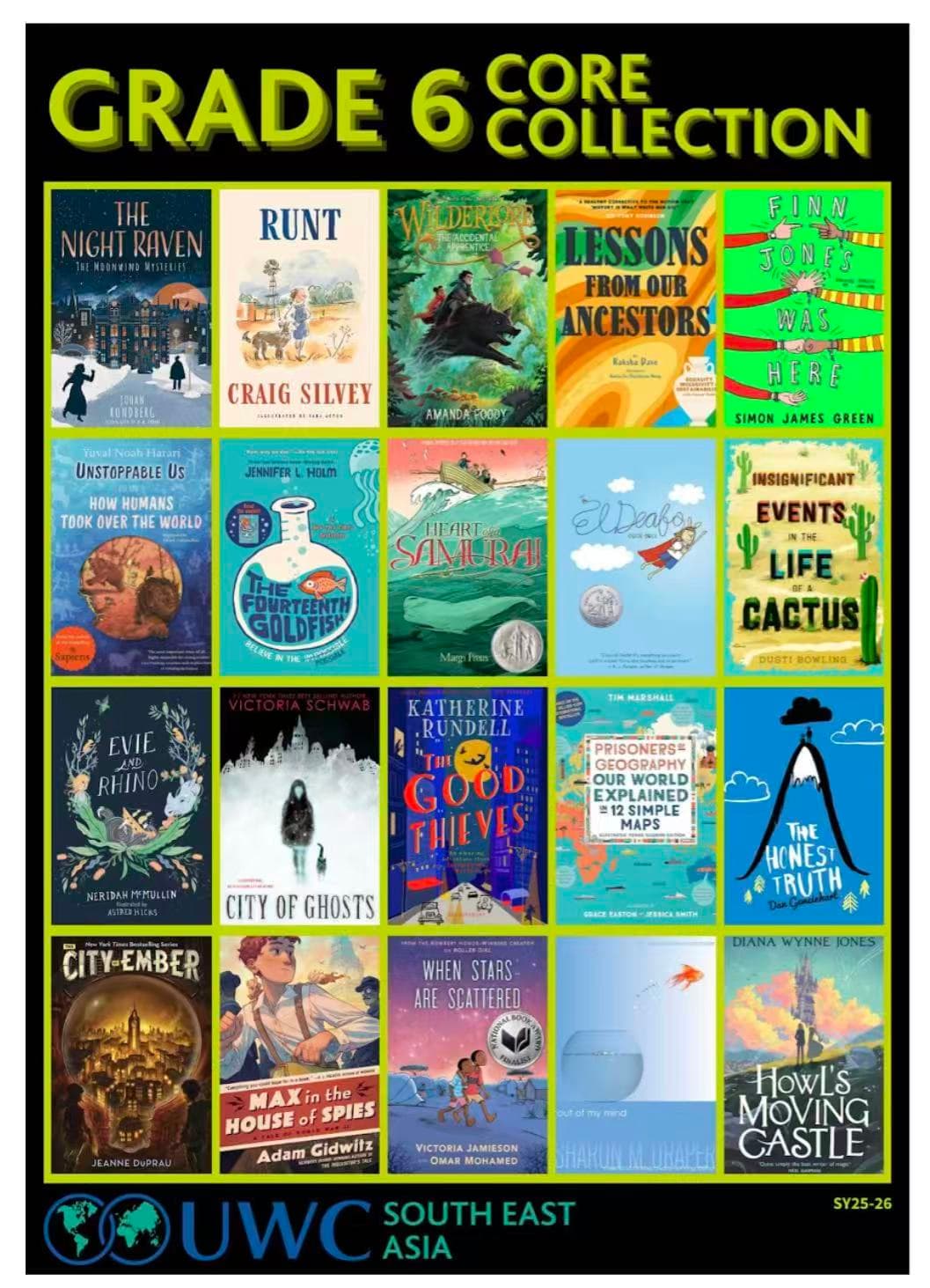UWCSEA Grade 6 Core Collection: 20 Books to Spark Curiosity and Courage